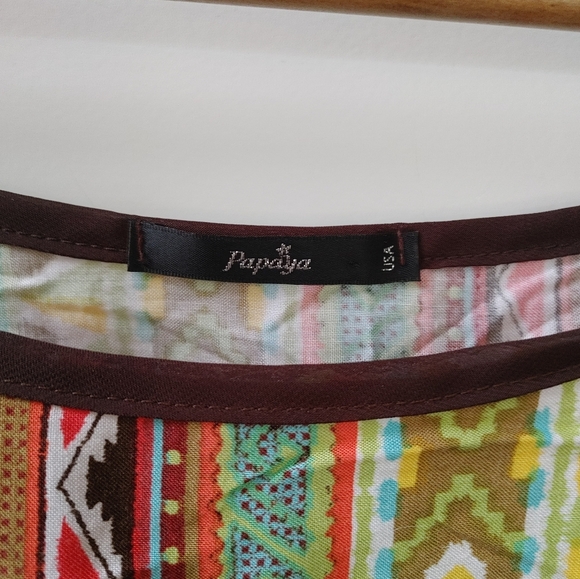 Papaya Boho Flowy Top ~ Size S - Picture 5 of 9